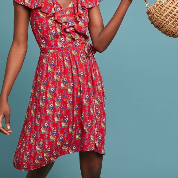 Anthropologie Maeve Rosalia Wrap Dress Sz 14 US - Picture 2 of 8